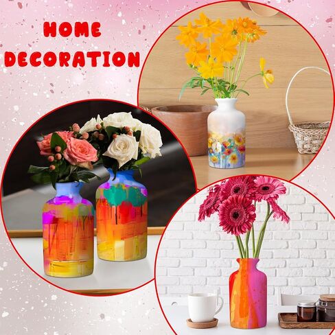 Singhoow 4 Set Paint Your Own Porcelain Vases Paint Vase Art Craft Project White Ceramic Vases Painting Kit for Adults Porcelain Vase Decorating Kit with Art Supplies for Adults DIY Craft Home Decor in Kuwait
