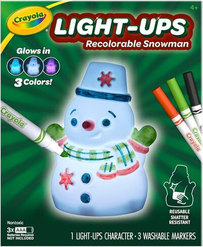 Crayola Light-Ups - Snowman, Light Up Snowman Toy, Reusable Coloring Toy, Light Up Snowman Decoration for Indoors, for Kids in Saudi Arabia