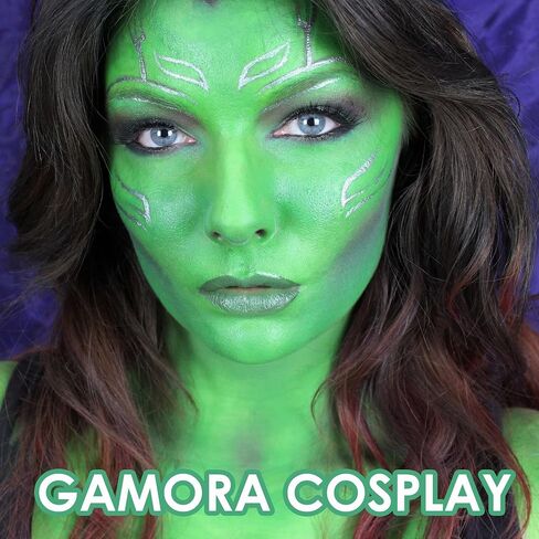 SUNNYVALE Halloween Green Face Body Paint Stick، عين خضراء فاتحة سوداء للرياضة، أساس ليموني لـ Goblin Hulk Shrek Gamora Wicked Witch Hunting Camo Cosplay زي مكياج in Saudi Arabia