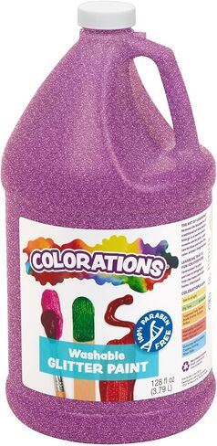 Colorations Paraben-Free Washable Glitter Paint for Kids, Silver in Kuwait