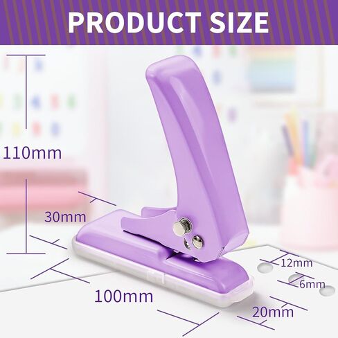 Single Hole Punch, 40 Sheets Punch Capacity, Kaluofan Hole Puncher Single, Small Hole Punch with Non-Slip Removable Base, One Hole Puncher for Crafts, Scrapbooks, Paper, Chipboard in Kuwait