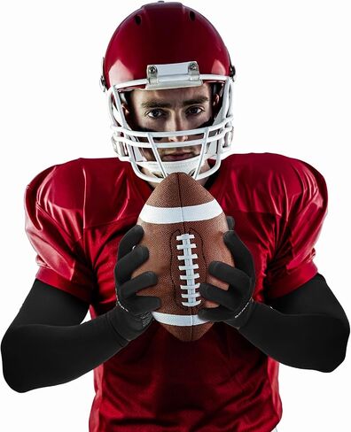 2 Sets Youth Football Gloves and Arm Sleeves Grip Winter Warm Touchscreen Gloves Compression Football Arm Sleeves Thermal Windproof Youth for Gloves Men Football Cycling Outdoor Sports in Saudi Arabia