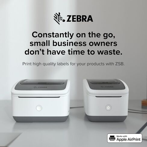 طابعة ملصقات حرارية من سلسلة ZEBRA ZSB مقاس 2 بوصة - 300 نقطة في البوصة، طباعة Wi-Fi، الرموز الشريطية، العنوان، المنتجات والملصقات المخصصة، الطباعة من أي مكان، ما يصل إلى 2 بوصة مثالية للمنزل والمكتب، طابعة ملصقات صغيرة in Saudi Arabia