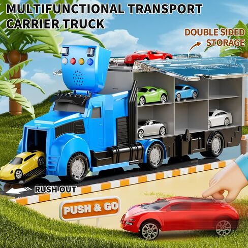 Fire Trucks Toy Set with Play Mat, Carrier Truck Play Vehicles Set for 3 4 5 6 Years Old Boys Kids, Die-Cast Car Toy for Toddlers 3-4 Years, Birthday Gifts Toys for 3-9 Year Old Boys in Saudi Arabia