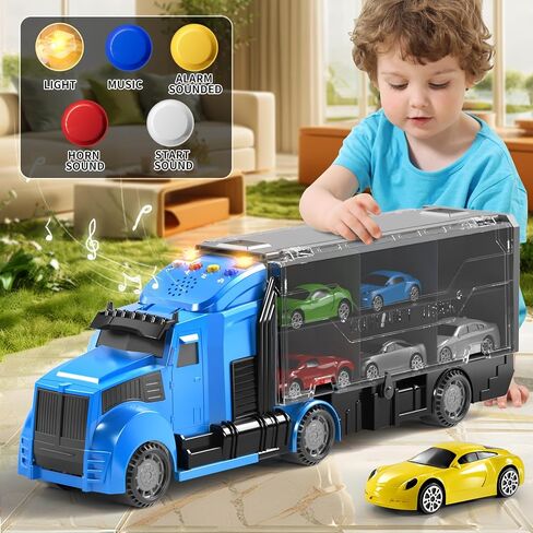 Fire Trucks Toy Set with Play Mat, Carrier Truck Play Vehicles Set for 3 4 5 6 Years Old Boys Kids, Die-Cast Car Toy for Toddlers 3-4 Years, Birthday Gifts Toys for 3-9 Year Old Boys in Saudi Arabia