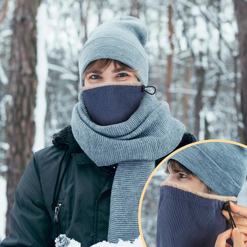 Winter Neck Gaiter Fleece Linked Face Mask for Men Women, Soft Thick Neck Warmer Ski Face Mask for Cold Weather, Pack of 1 in Saudi Arabia