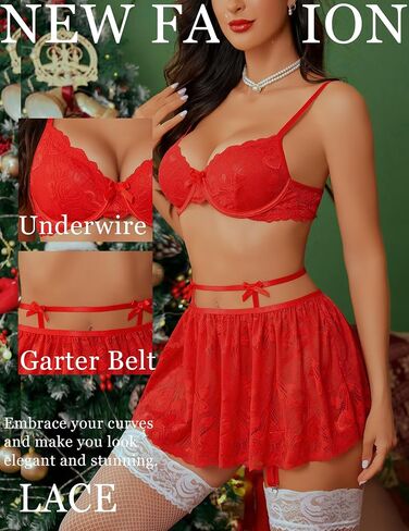 Avidlove Sexy Lingerie Sets Underwire Babydoll Garter Lingerie with Lace Skirt (No Stocking) in Saudi Arabia