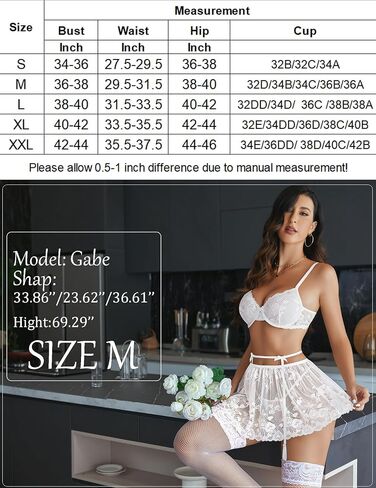 Avidlove Sexy Lingerie Sets Underwire Babydoll Garter Lingerie with Lace Skirt (No Stocking) in Saudi Arabia