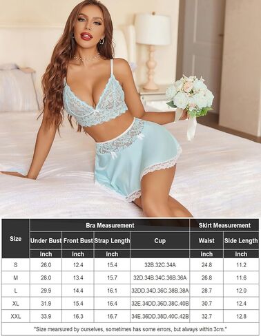 Avidlove Lingerie Sets for Women Sexy Costume Babydoll Lingerie Mini Skirt Two Piece Skirt Set in Saudi Arabia