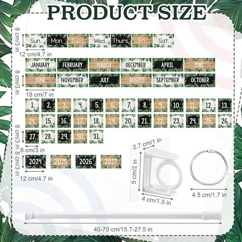 Calendar Bulletin Board Set Colorful Classroom Flip Calendar with Holder 54 Date Cards Adjustable Calendar Holder Numbers for Teacher Classroom Organization Home Decor (Spotty Boho) in Saudi Arabia