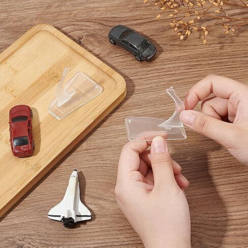 FINGERINSPIRE 2 قطعة حامل عرض طائرة نموذجية لعرض نماذج الطائرات مقاس 5.5 إلى 6.3 بوصة، حامل عرض الطائرات البلاستيكي الشفاف مقاس 2.0 × 2.5 × 2.6 بوصة بدون طراز الطائرة in Kuwait