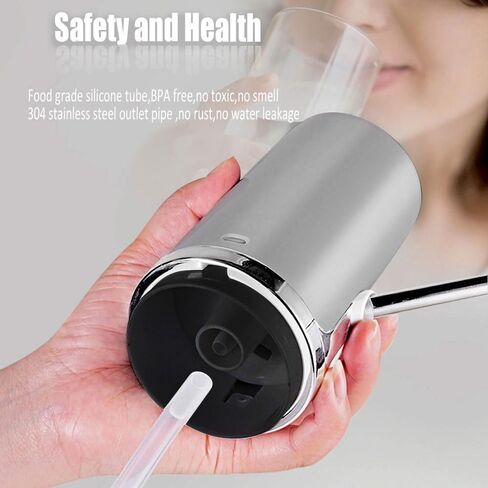 Water Pump for 5 Gallon Bottle, Electric 5 Gallon Water Dispenser Universal USB Charging Drinking Water Bottle Pump(Silver) in Saudi Arabia
