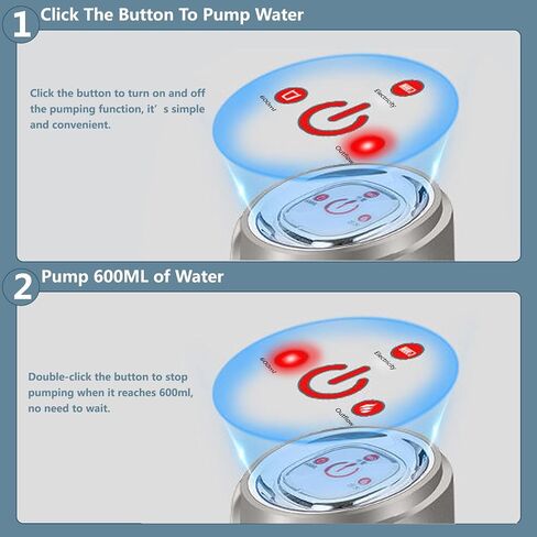 Water Pump for 5 Gallon Bottle, Electric 5 Gallon Water Dispenser Universal USB Charging Drinking Water Bottle Pump(Silver) in Saudi Arabia
