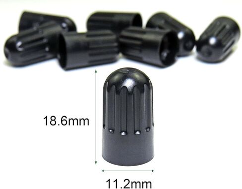 Plastic Valve Stem Covers Black Tire Valve Caps with Rubber Gasket Universal Long Air Valve Caps Dust Covers for TPMS20008 Rubber Valves (8 Pack) in Saudi Arabia