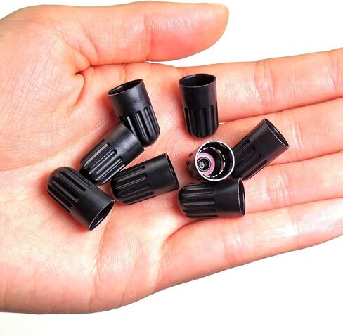 Plastic Valve Stem Covers Black Tire Valve Caps with Rubber Gasket Universal Long Air Valve Caps Dust Covers for TPMS20008 Rubber Valves (8 Pack) in Saudi Arabia
