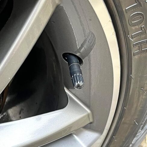 Plastic Valve Stem Covers Black Tire Valve Caps with Rubber Gasket Universal Long Air Valve Caps Dust Covers for TPMS20008 Rubber Valves (8 Pack) in Saudi Arabia