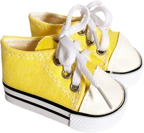 MBD Canvas Sneakers Doll Shoes Fits 18 Inch Dolls and Kennedy and Friends Dolls- 18 Inch Doll Shoes (Yellow) in Kuwait