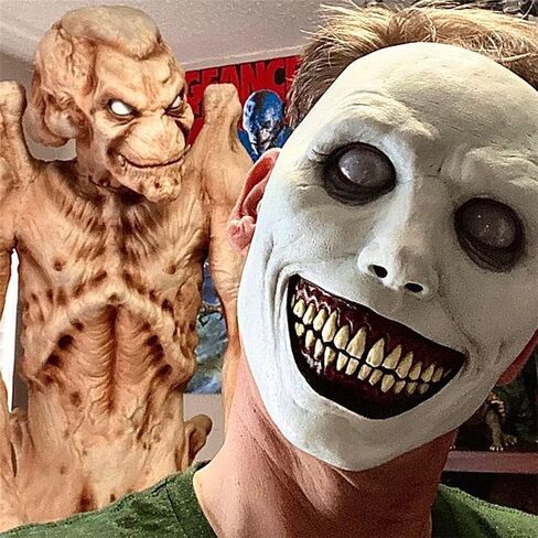 Scary Halloween Mask, Smiling Demon Mask, Horror Realistic Ghost Devil Evil Mask for Cosplay Party Props in Saudi Arabia