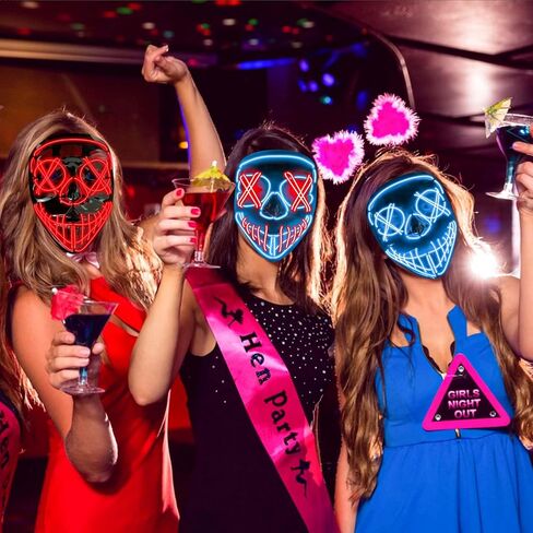 LED Mask Halloween Costumes Purge Mask for Adult Light Up Mask Cool Stuff Gift for Boys in Saudi Arabia