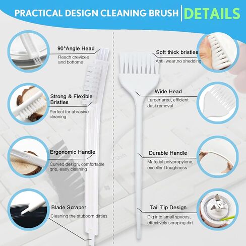 Small Detailing Cleaning Brushes for Small Spaces,Crevice Cleaning Tools for Keyboard Bottle Window Groove Car Gap,Scrub Cleaner Supplies for Shower Toaster Tub Baseboard Sink Grout Oven Juicer in Saudi Arabia