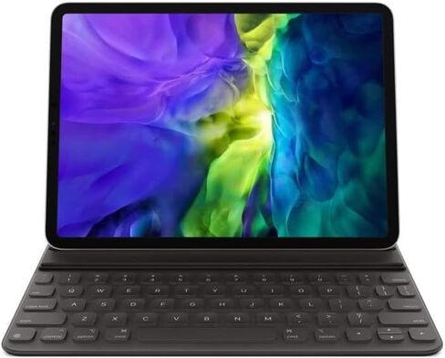 حافظة لوحة مفاتيح Apple الذكية: حافظة لوحة مفاتيح iPad Pro مقاس 11 بوصة (الجيل الأول والثاني والثالث والرابع) وiPad Air (الجيل الرابع والخامس)، زاويتان للرؤية، حماية أمامية وخلفية، الإنجليزية الأمريكية - أسود in Saudi Arabia