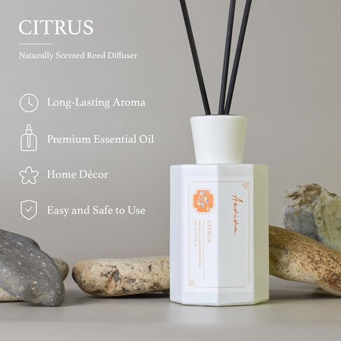 Reed Diffuser Set, Lime Scent Oil Diffuser, 6.76 fl oz (200 ml) Home Fragrance Diffuser with Reed Sticks, Air Fresheners for Home, Bathroom Shelf Decor in Kuwait