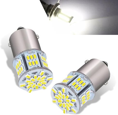 2 Pack 1156 Car LED Turn Signal Light Bulb, Single Contact Design, Super Bright Waterproof Vehicle Lighting Accessory, Universal 1141 1003 7506 BA15S Automotive Bulb Replacement (White Light) in Saudi Arabia