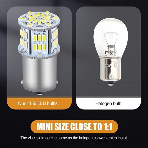 2 Pack 1156 Car LED Turn Signal Light Bulb, Single Contact Design, Super Bright Waterproof Vehicle Lighting Accessory, Universal 1141 1003 7506 BA15S Automotive Bulb Replacement (White Light) in Saudi Arabia