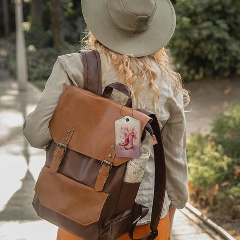 علامة الأمتعة الغربية الوردية، علامات الأمتعة لحقائب السفر، هدايا راعية البقر، هدايا غربية للنساء، حماية الخصوصية من جلد البولي يوريثان، معرفات علامات أسماء السفر للأمتعة in Kuwait