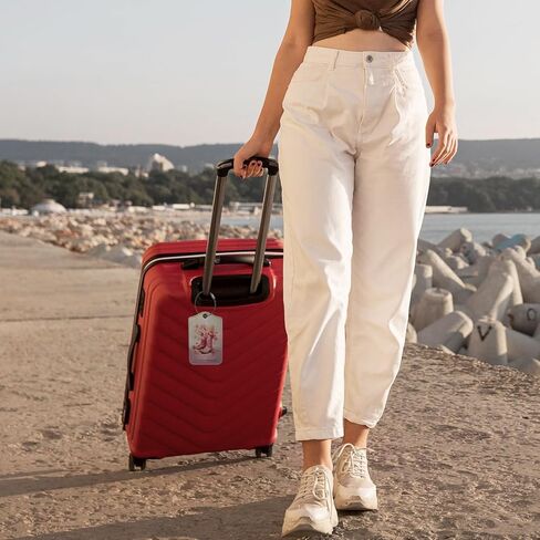 علامة الأمتعة الغربية الوردية، علامات الأمتعة لحقائب السفر، هدايا راعية البقر، هدايا غربية للنساء، حماية الخصوصية من جلد البولي يوريثان، معرفات علامات أسماء السفر للأمتعة in Kuwait