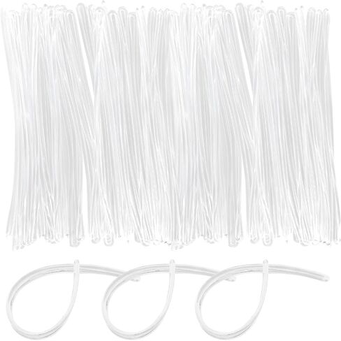 mziart 50 حزمة واضحة الأمتعة علامة الحلقات الأشرطة، حلقات دودة لحقيبة العلامات البلاستيكية اسم العلامة حلقة لبطاقات الهوية، حامل شارة الهوية إدراج أكياس الصورة حقيبة تسمية قفل، 6 بوصة in Kuwait