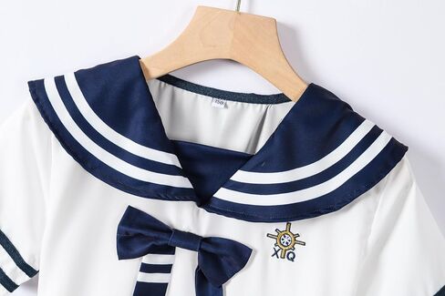 فستان SHOOYING للفتيات بأكمام قصيرة على طراز Preppy بحار للأطفال من عمر 4 إلى 14 عامًا in Saudi Arabia