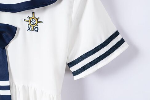 فستان SHOOYING للفتيات بأكمام قصيرة على طراز Preppy بحار للأطفال من عمر 4 إلى 14 عامًا in Saudi Arabia