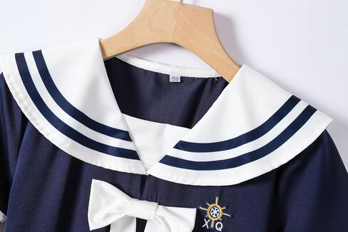 فستان SHOOYING للفتيات بأكمام قصيرة على طراز Preppy بحار للأطفال من عمر 4 إلى 14 عامًا in Saudi Arabia