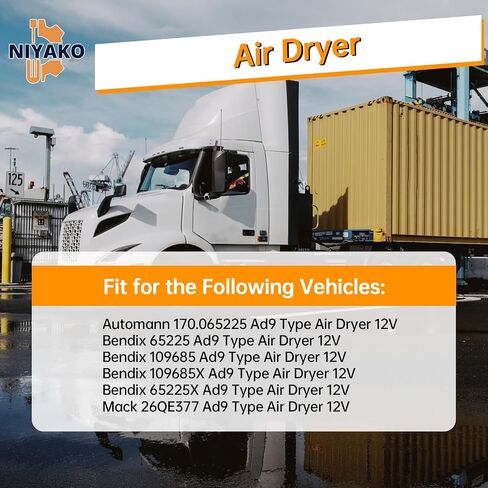 مجفف هواء 12 فولت AD9 نمط بديل # 26QE377 065225 109685 F224680 Fit Bendix in Saudi Arabia
