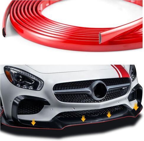 16.4Ft Cuttable Automotive Trim Strip,Anti-Scratch Car Door Trim Molding Car Exterior Accessories,Universal Car Stickers Trim Strip for Hood,Window,Door,Bumper,Headlight (Red) in Kuwait
