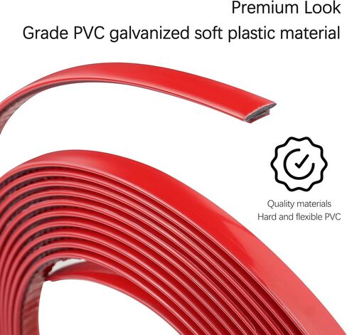 16.4Ft Cuttable Automotive Trim Strip,Anti-Scratch Car Door Trim Molding Car Exterior Accessories,Universal Car Stickers Trim Strip for Hood,Window,Door,Bumper,Headlight (Red) in Kuwait