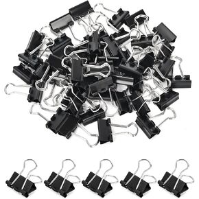 Binder Clips, Small Binder Clips, 50Pack, 0.75 in, Small Clips, Paper Binder Clips, Binder Clips Small Size,Small Paper Clips, Office Clips, Micro Binder Clips (Mixed Color)
