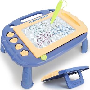Magnetic Drawing Board, Doodle Board Toddler Toys for Ages 2-4, Drawing Pad Etch Learning Sketch Toys for Toddlers 1-3 Tablets,First Birthday Gifts for Kids Boys 1 2 3 4 Year Old （Blue）