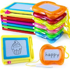 12 Pack Magnetic Drawing Board Set with Two Sizes Erasable Doodle and Sketch Pad for Everyone Perfect Party Favors 6 Colors Available