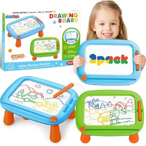 2pcs Magnetic Drawing Board Toddlers Toys, Magnetic Doodle Board Early Educational Learning Toy, Writing Painting Magnet Doodle Pad Toys for 3 4 5 Years Old Kids Boys Girls Birthday Gift