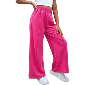 Floerns Girl's Elastic High Waist Sweatpants Straight Leg Active Running Pants