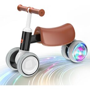 LANOVAGEAR Colorful Lighting Baby Balance Bike Perfect Toy Gift for 1.5 Year Old Boys Girls, 18-36 Months Toddler Balance Bike,1st Birthday Gifts