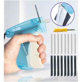 مثبت الملابس السريع، مسدس صغير لوضع العلامات على الملابس، مسدس خياطة صغير سريع الغرز لخياطة الملابس، مسدس خياطة مع إبرة، 1000 مشبك أسود و1000 مشبك صغير أبيض in Kuwait