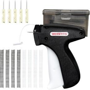 Stitch Gun for Clothes with Storage Box, Stitchy Microstitch Gun, Stitchy Quick Cloth Fixer Sewing Gun with 6 Micro Needles, Mini Tagging Gun with 1000 Black and 1000 White Fasteners