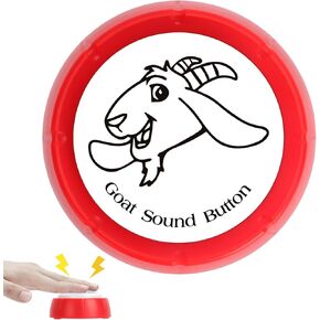 Scream Goat Desk Toy Button for Men Women Funny Buttons with Goat Sound Prank White Elephant Gag Gifts for Office (Red, 1P)