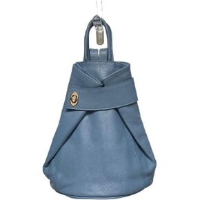 Stella Convertible Leather Backpack Purse – Casual Travel Tote Bag (French Blue)