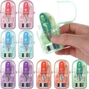 Solsew 10 Pieces Mini Travel Sewing Kit Bulk Portable Small Emergency Sewing Kit Mini Sewing Box for Beginner Traveler Hotel Charity Homeless Christmas Stocking Stuffer Gift