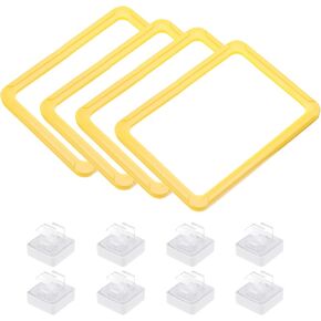 MECCANIXITY 4pcs Magnetic Label Holder, 12 x 9 Inch A4 Shelf Label Card Sign Frame with Magnets Base Warehouse Shelf Labeling Card Inserts Plastic Protectors for Metal Shelf Rack, Blue