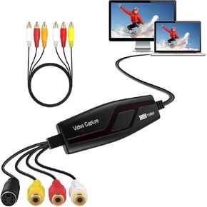 VIXLW 4K USB 2.0 Video Capture Card- Pro+ Version VHS to Digital Converter 1080P 30Hz, Suitable for Mac OS,Android, WinXP/7/8/10 One Touch VHS VCR TV to DVD